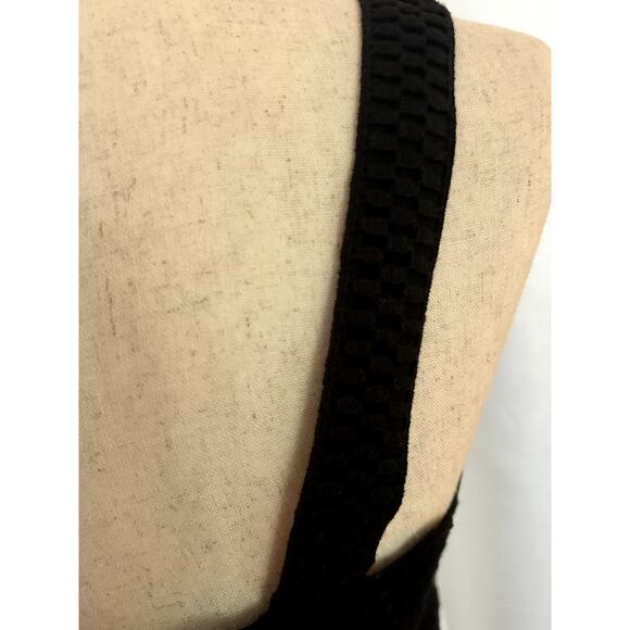 Ann Taylor Drop Waist Midi Dress Black Eyelet Silk Gatsby Dress Sz 4 - Picture 12 of 14